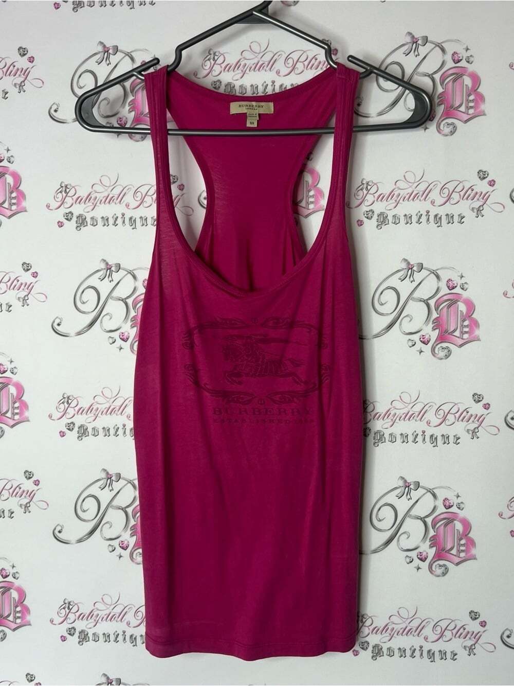 Burberry tank top pink logo classic Magenta Racerback Tank with Center Logo
